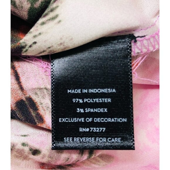 Simply Vera Wang Womens Pink Floral Smocked V Neck Midi Sundress Sz S New - Picture 6 of 9